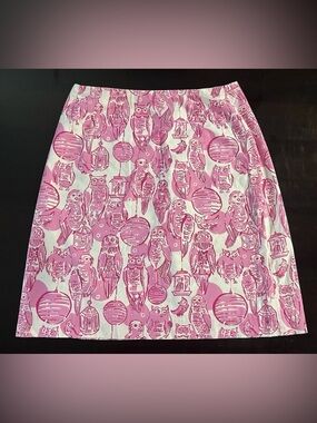 LILLY PULITZER VINTAGE Pink Owl Skirt Sz 0